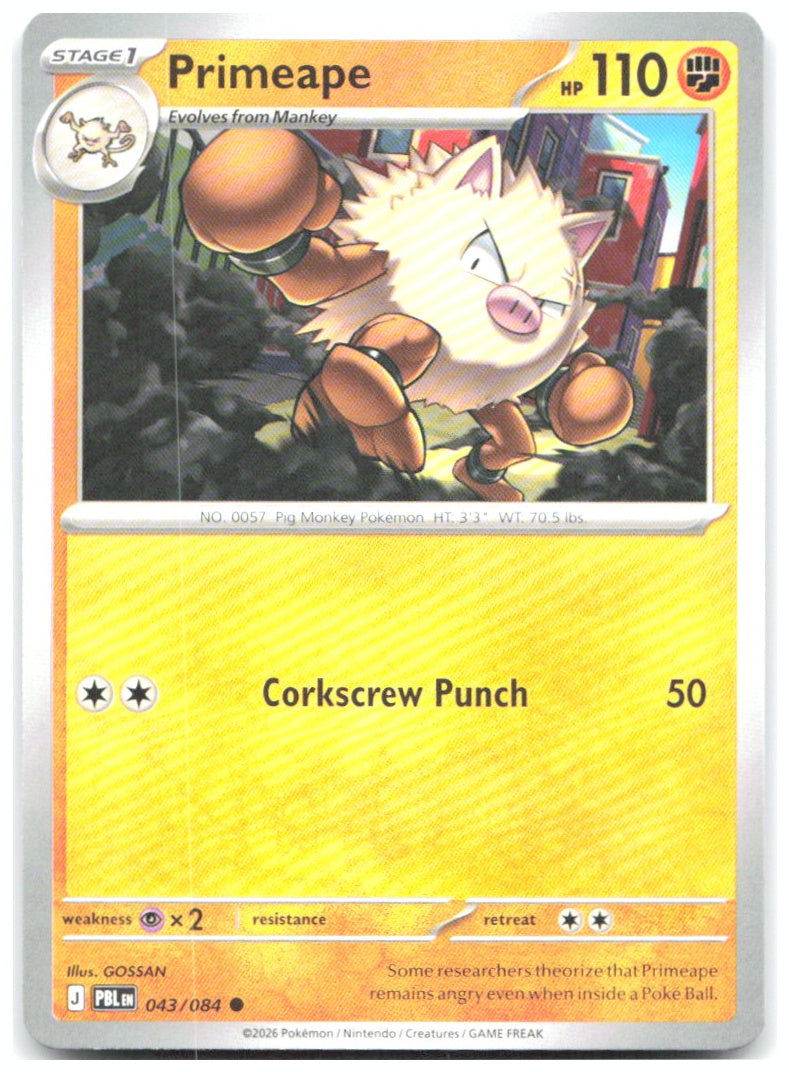 Primeape Common ME05 Pitch Black 043/084 NM GOSSAN