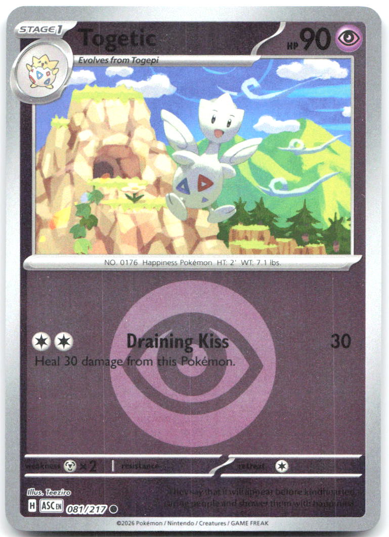 Togetic Energy Symbol Pattern Reverse Holo ME Ascended Heroes 081/217 NM Teeziro