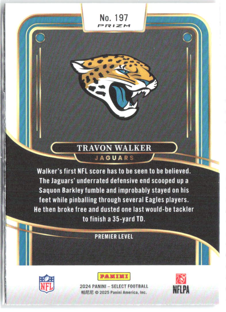 Travon Walker Select - Black & Red Prizm Shock 197 2024 Jacksonville Jaguars
