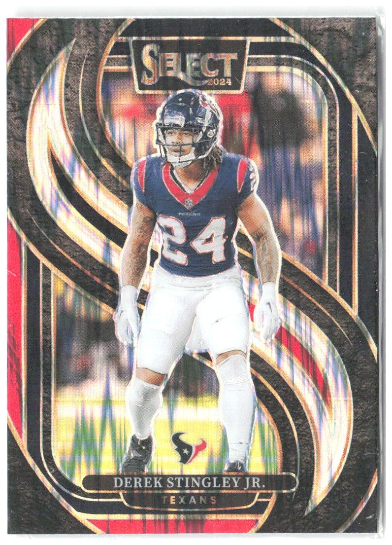 Derek Stingley Jr. Panini Select Black & Red Prizm Shock 149 2024 Houston Texans