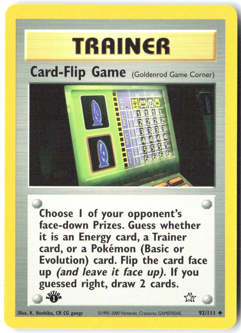 Card Flip Game 1st Edition Uncommon Neo Genesis 092/111 NM K Hoshiba CR CG gangs