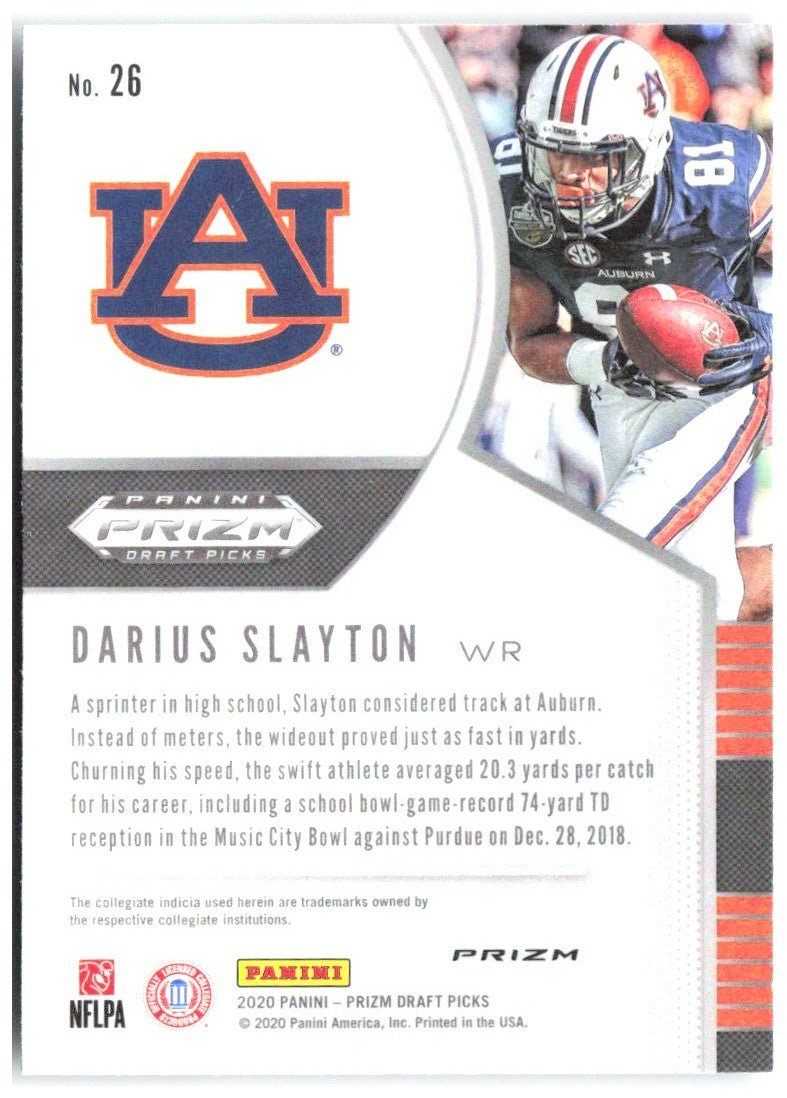 Darius Slayton Panini Prizm Draft Picks - Prizms Silver 26 2020 Auburn Tigers