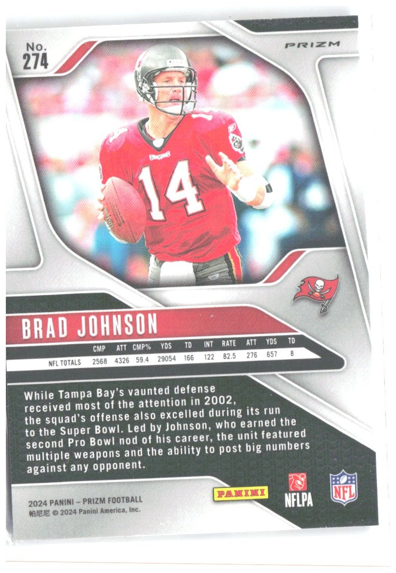 Brad Johnson Panini Prizm - Red White and Blue 274 2024 Tampa Bay Buccaneers