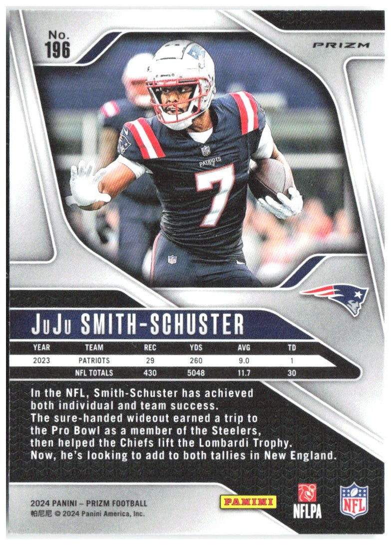 JuJu Smith-Schuster Panini Prizm - Silver 196 2024 New England Patriots