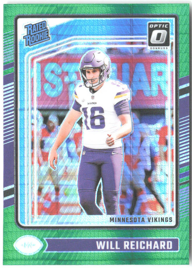 Will Reichard Donruss Optic - Green Hyper 297 2024 Minnesota Vikings