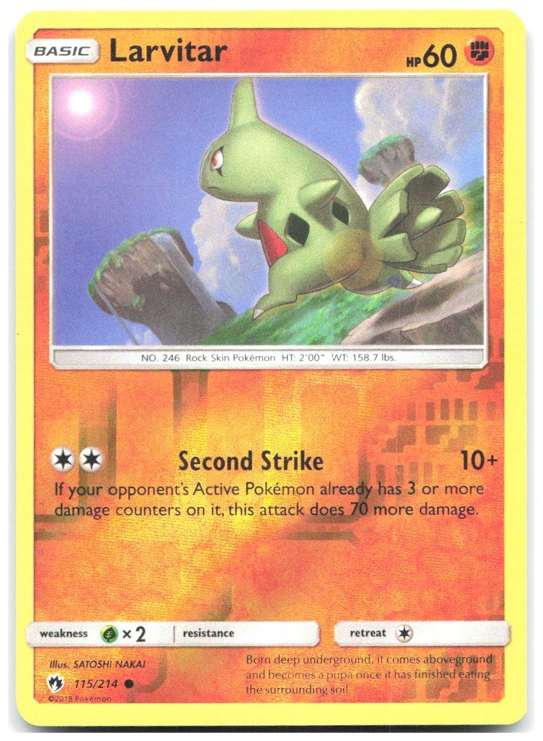 Larvitar 115 Reverse Holo Common SM Lost Thunder 115/214 NM SATOSHI NAKAI