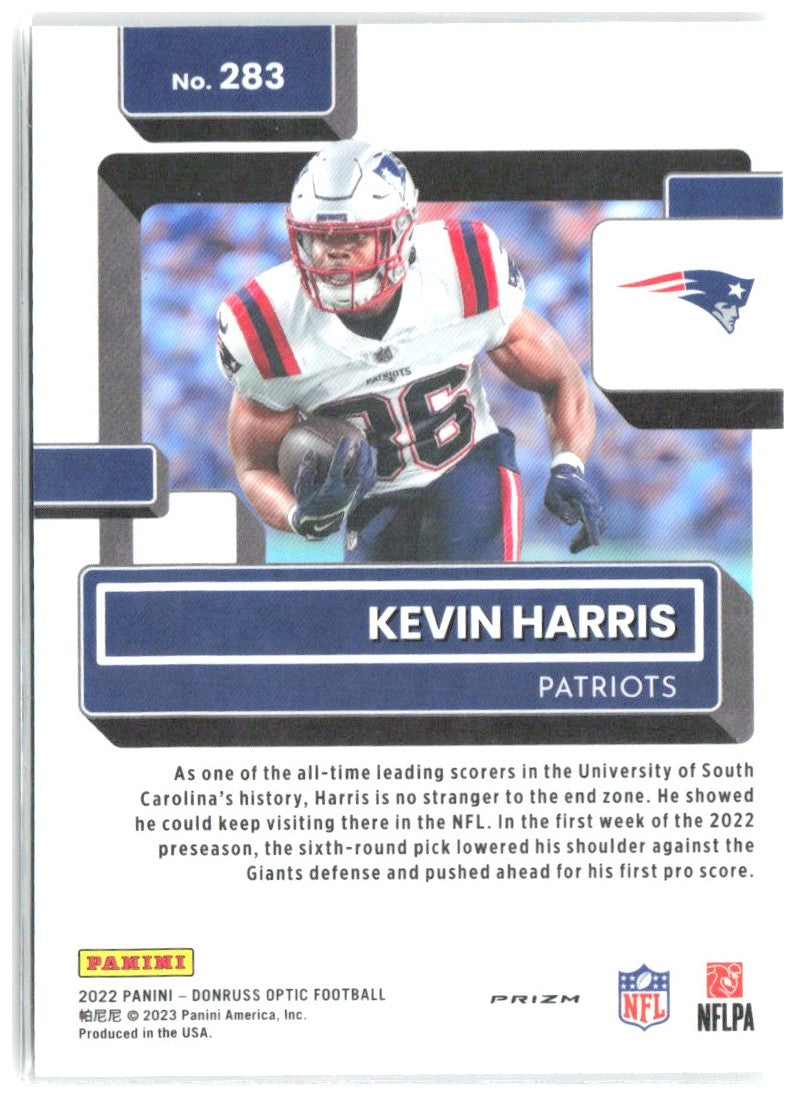 Kevin Harris Donruss Optic - Holo 283 2022 New England Patriots