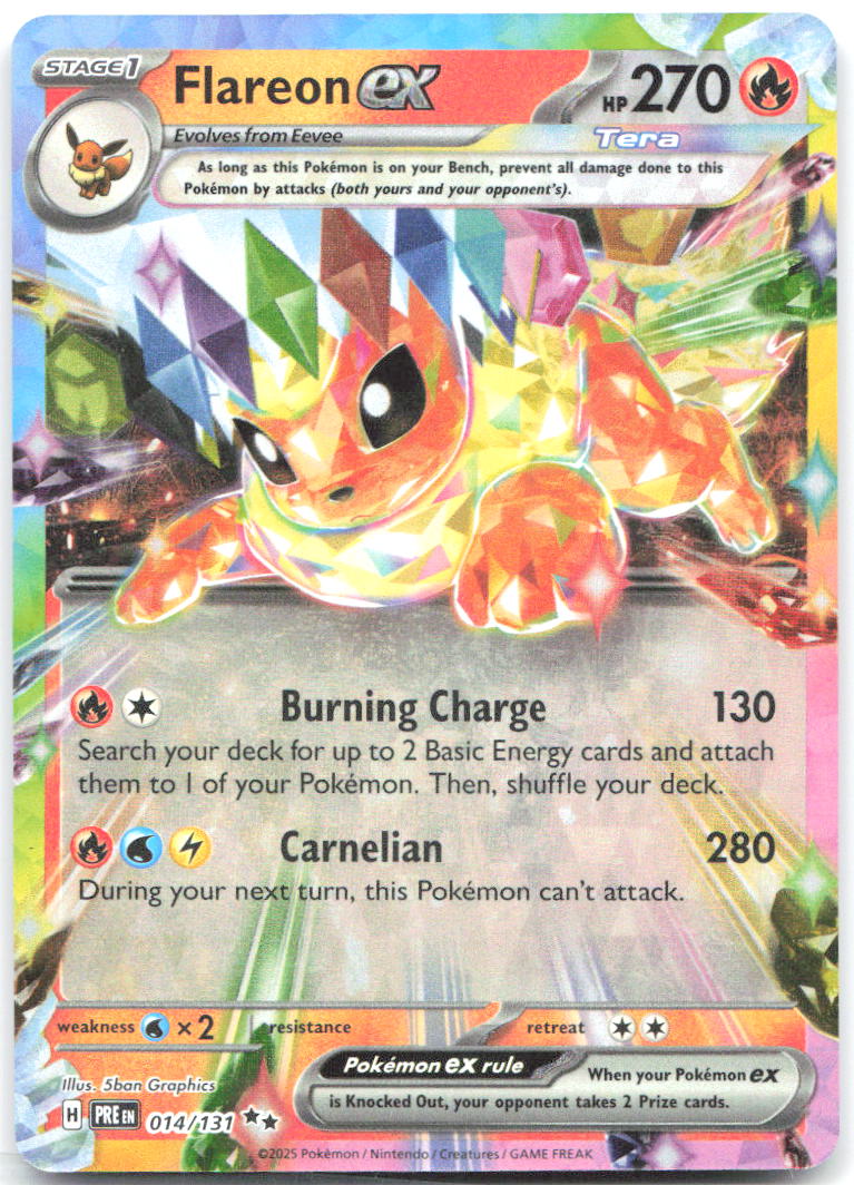 Flareon ex Holo Double Rare Prize Pack Series Cards 014/131 NM 5ban Graphics