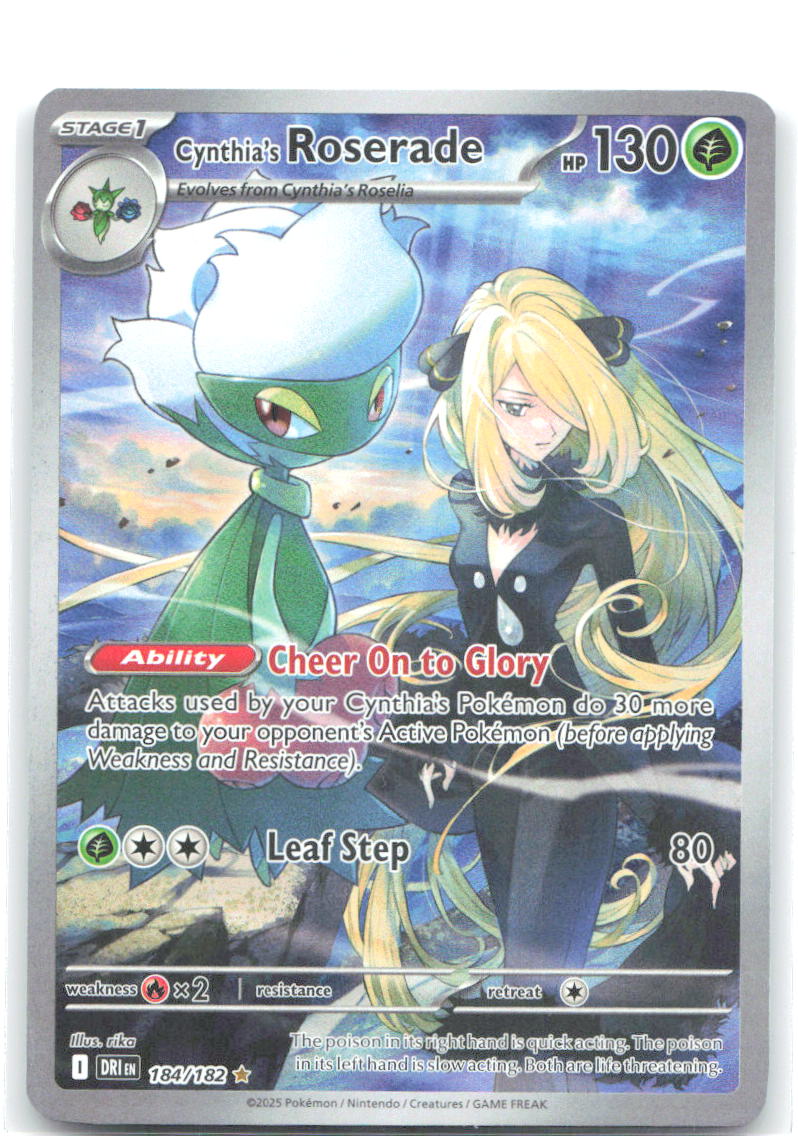Cynthia's Roserade Holo Illustration Rare SV10: Destined Rivals 184/182 NM rika