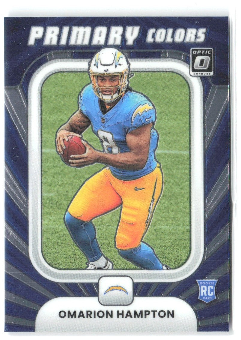 Omarion Hampton Donruss Optic Rookie Primary Colors 8 2025 Los Angeles Chargers