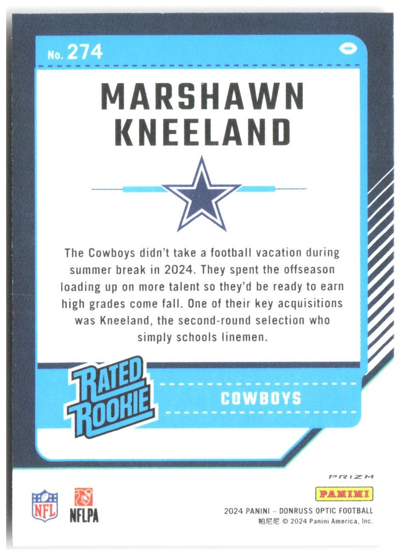 Marshawn Kneeland Donruss Optic - Red Mojo 274 2024 Dallas Cowboys