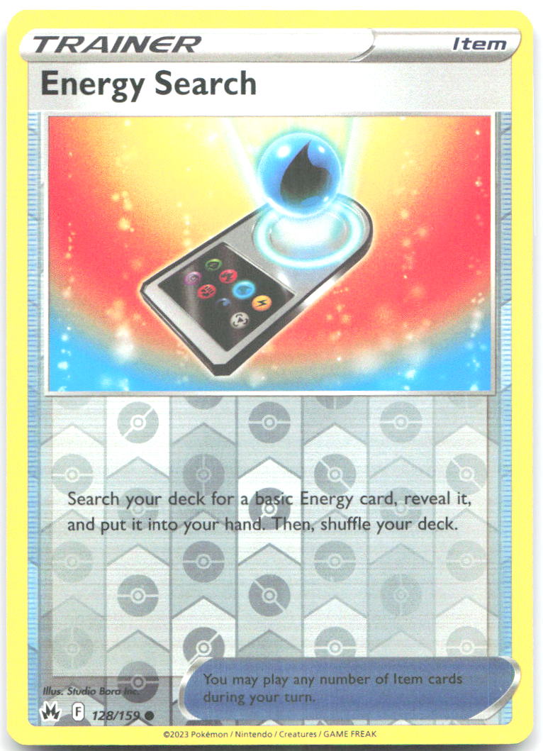 Energy Search Reverse Holo Common SWSH Crown Zenith 128/159 NM Studio Bora Inc