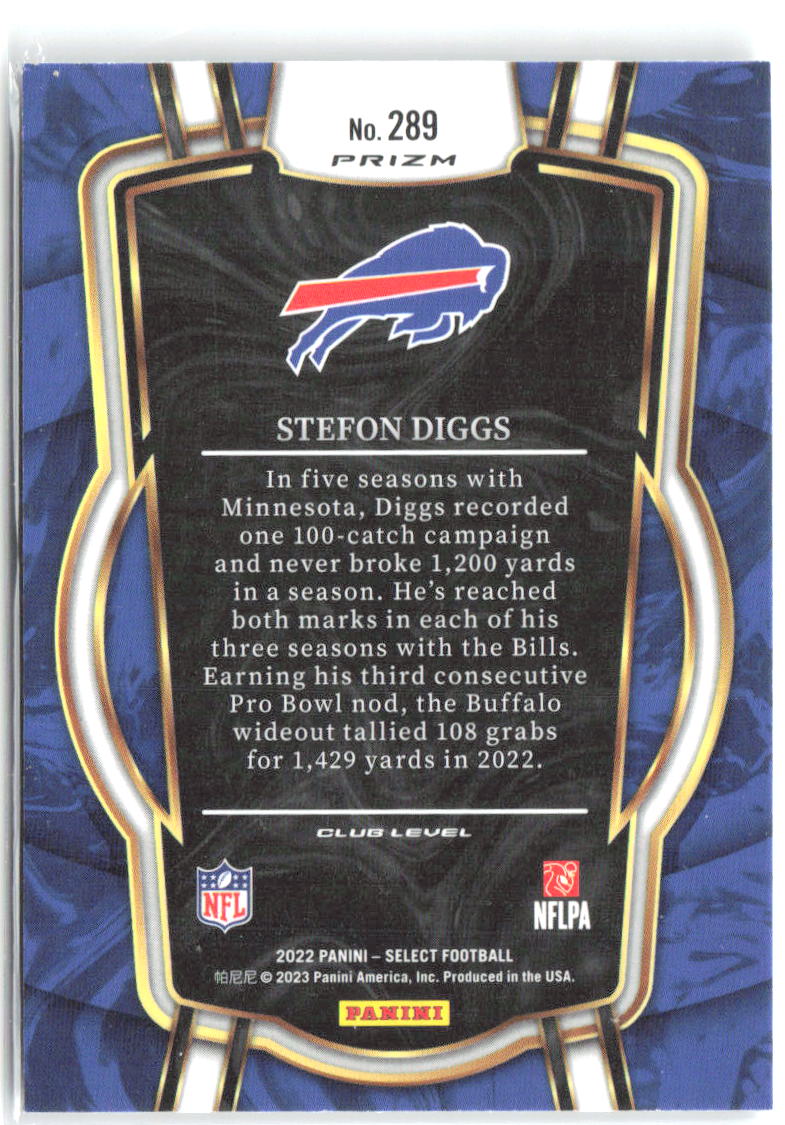 Stefon Diggs Panini Select - Silver Prizm 289 2022 Buffalo Bills