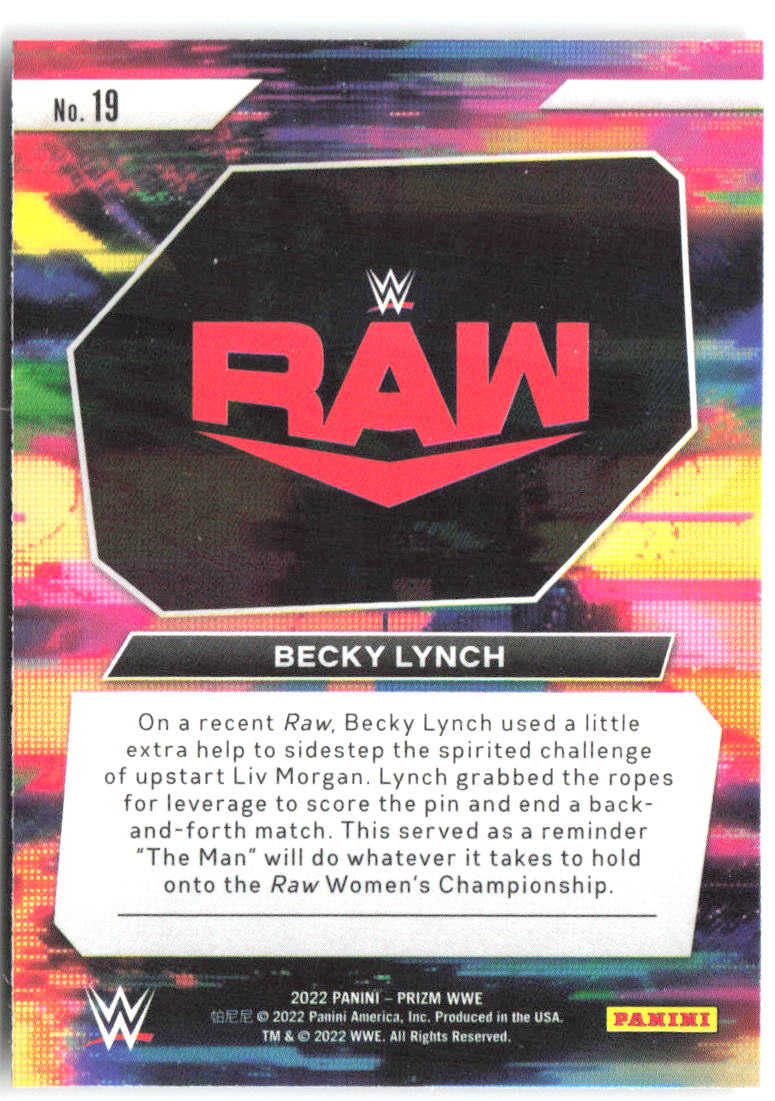 Becky Lynch Panini Prizm WWE WWE Next Level Silver 19 2022