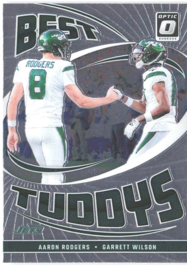 Aaron Rodgers / Garrett Wilson Donruss Optic - Best Tuddys 18 2024 New York Jets