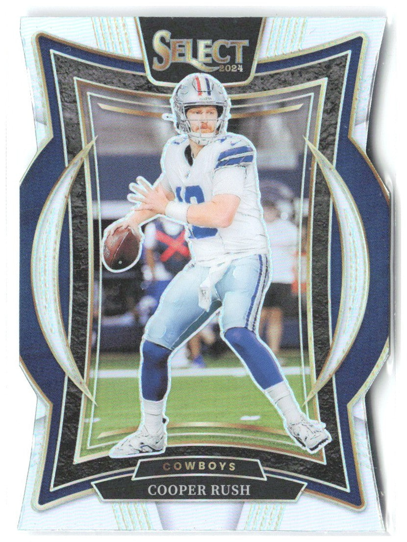 Cooper Rush Panini Select - Silver Prizm Die Cut 22 2024 Dallas Cowboys