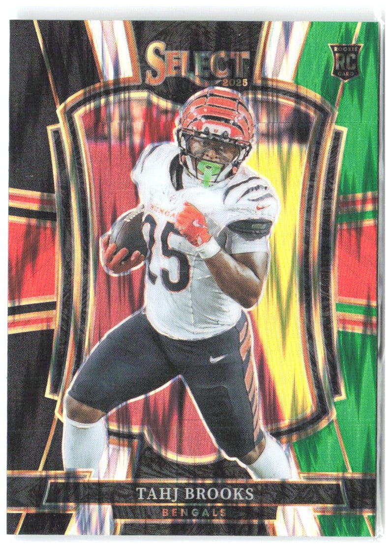 Tahj Brooks Select - Black and Green Prizm Shock 158 2025 Cincinnati Bengals