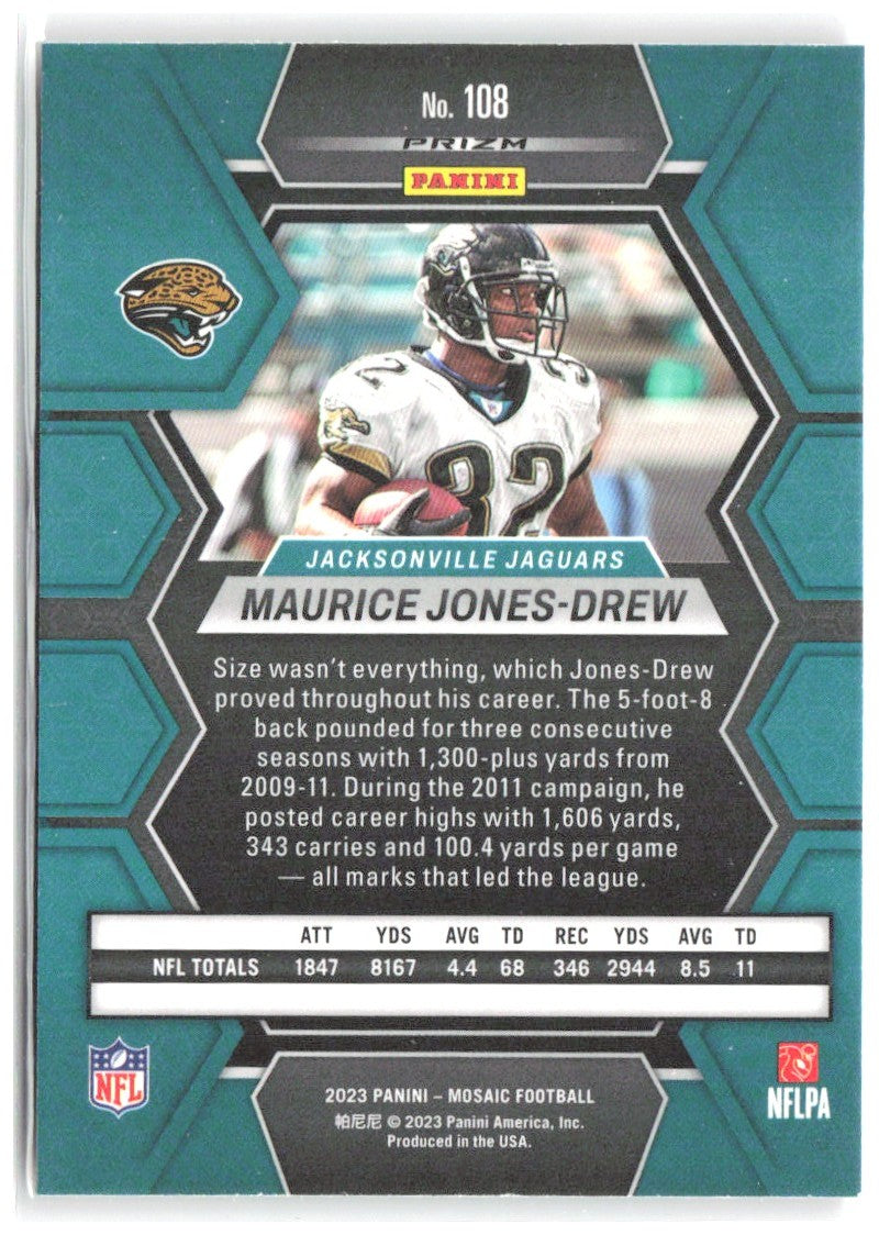 Maurice Jones-Drew Panini Mosaic Camo Pink Mosaic 108 2023 Jacksonville Jaguars