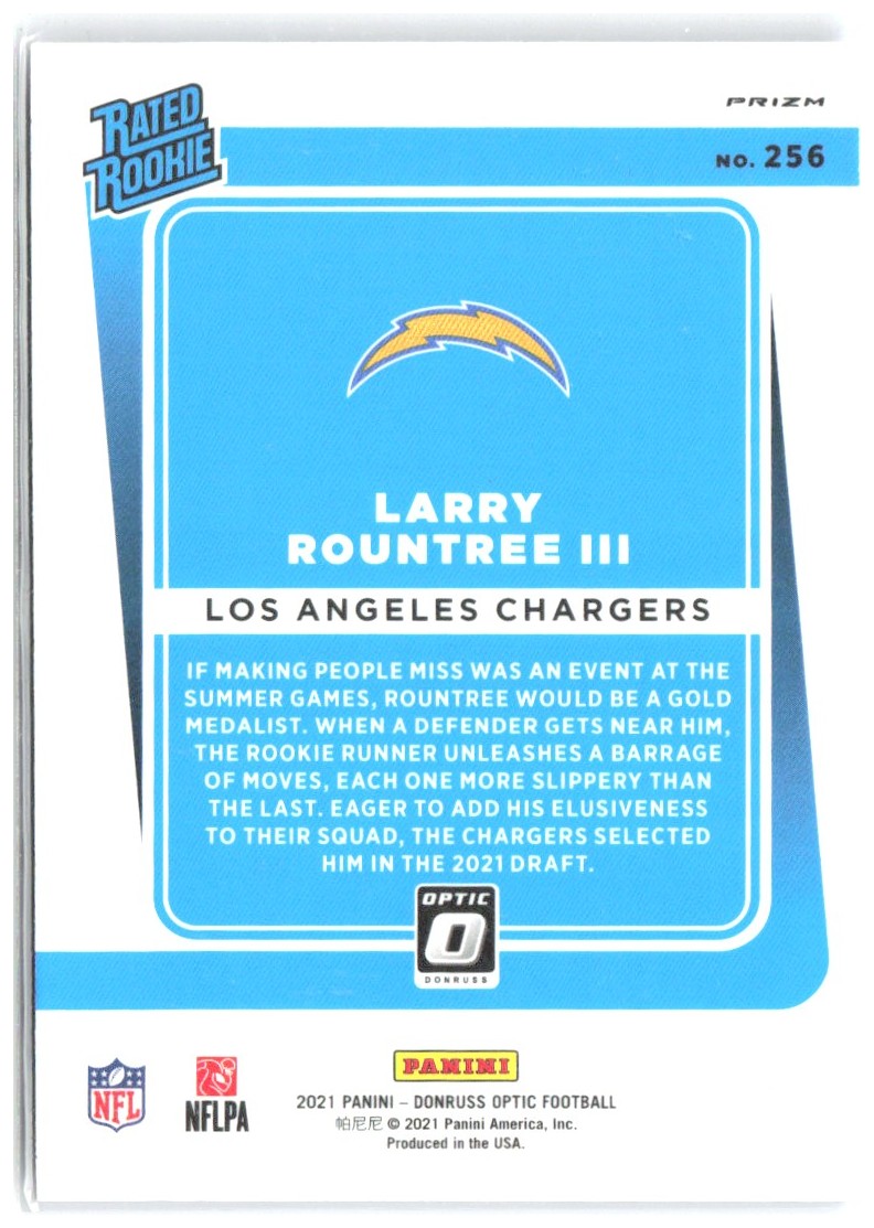 Larry Rountree III Donruss Optic - Blue Hyper 256 2021 Los Angeles Chargers
