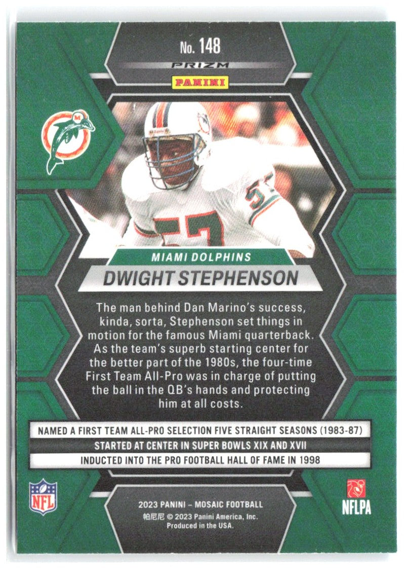 Dwight Stephenson Panini Mosaic - Reactive Blue Mosaic 148 2023 Miami Dolphins