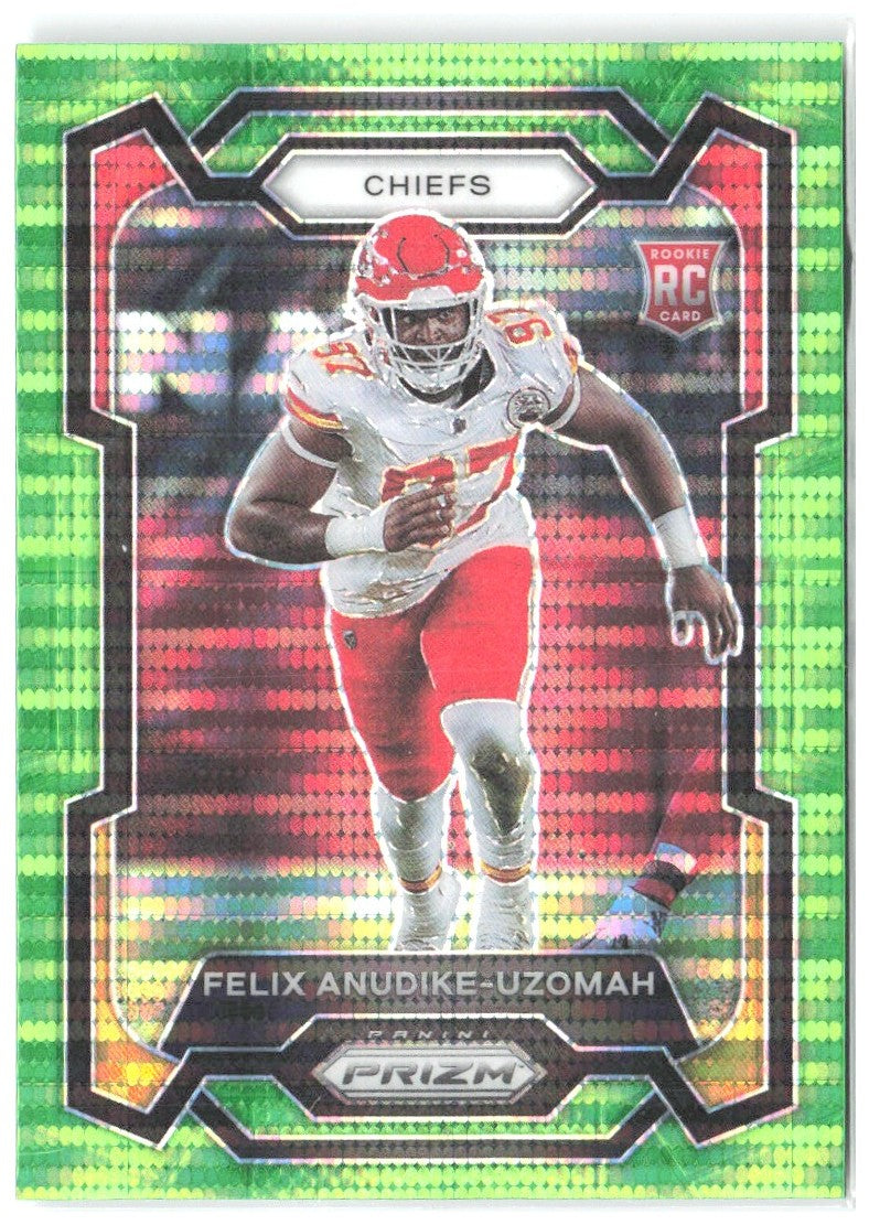 Felix Anudike-Uzomah Panini Prizm Neon Green Pulsar 349 2023 Kansas City Chiefs