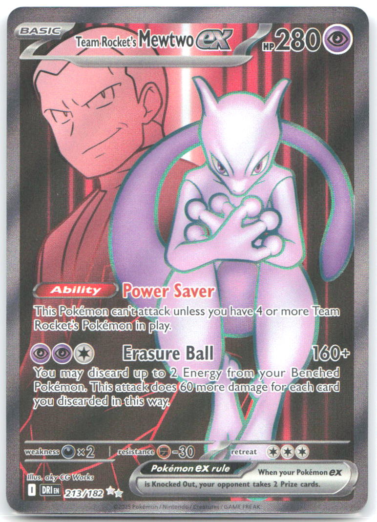 Team Rockets Mewtwo ex 213 182 Holo Ultra Rare SV10: Destined Rivals 213/182 NM 5ban Graphics