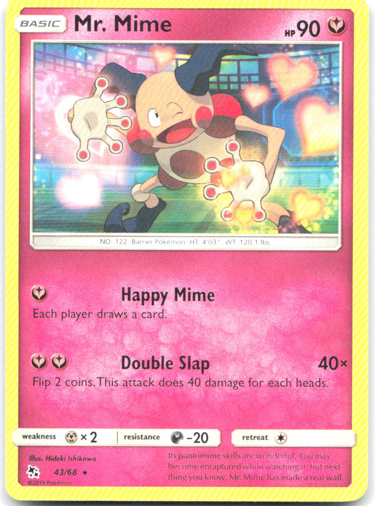 Mr. Mime Rare Hidden Fates 43/68 LP Hideki Ishikawa