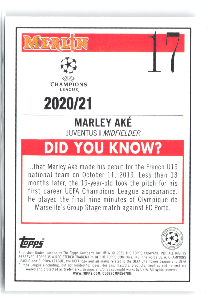 Marley Aké Merlin UEFA Champions League 17 2020-21 Juventus RC
