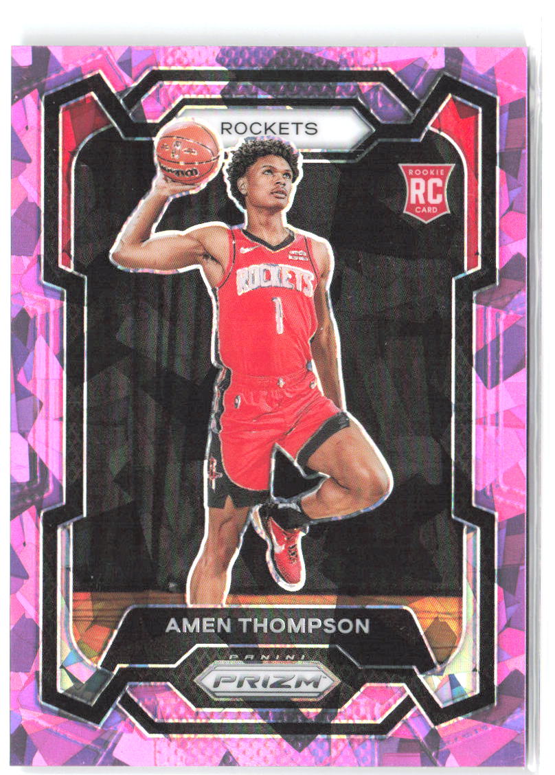 Amen Thompson Panini Prizm - Prizms Pink Ice 150 2023-24 Houston Rockets