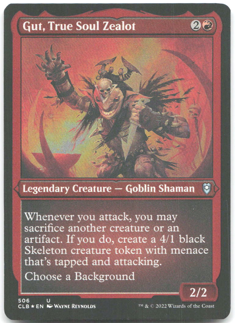 Gut True Soul Zealot Etched Foil U Commander Battle for Baldur's Gate 506 NM