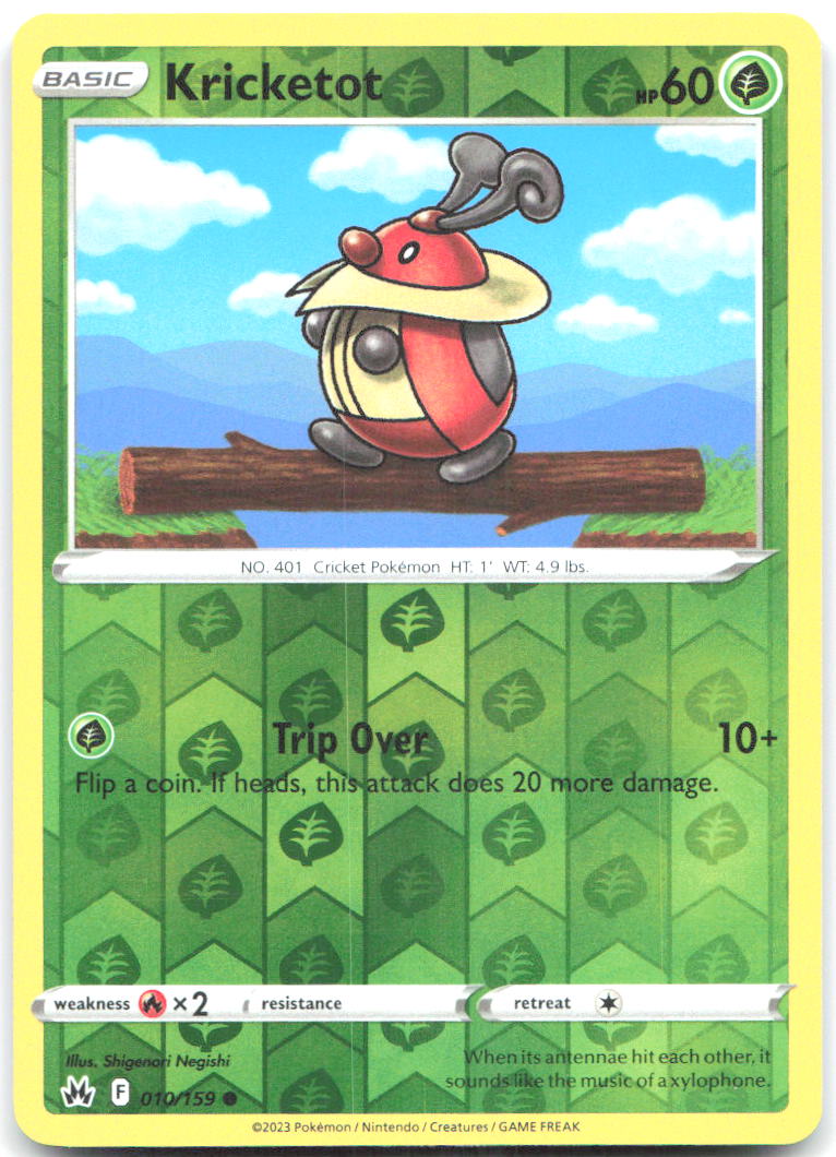 Kricketot Reverse Holo Common SWSH Crown Zenith 010/159 NM Shigenori Negishi