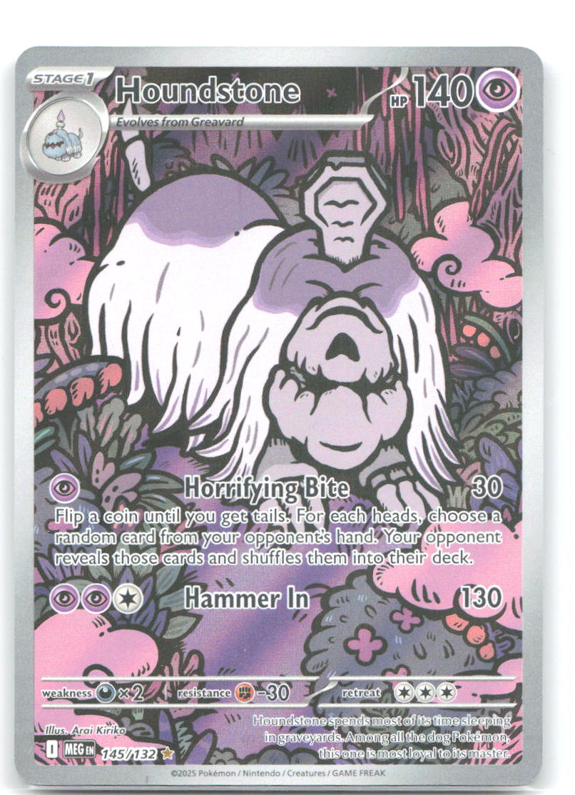 Houndstone Holo Illustration Rare ME01: Mega Evolution 145/132 NM Arai Kiriko