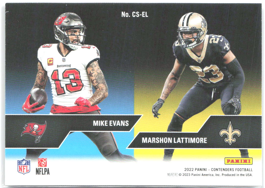 Mike Evans Marshon Lattimore Contenders Series CS-EL 2022 Buccaneers Saints