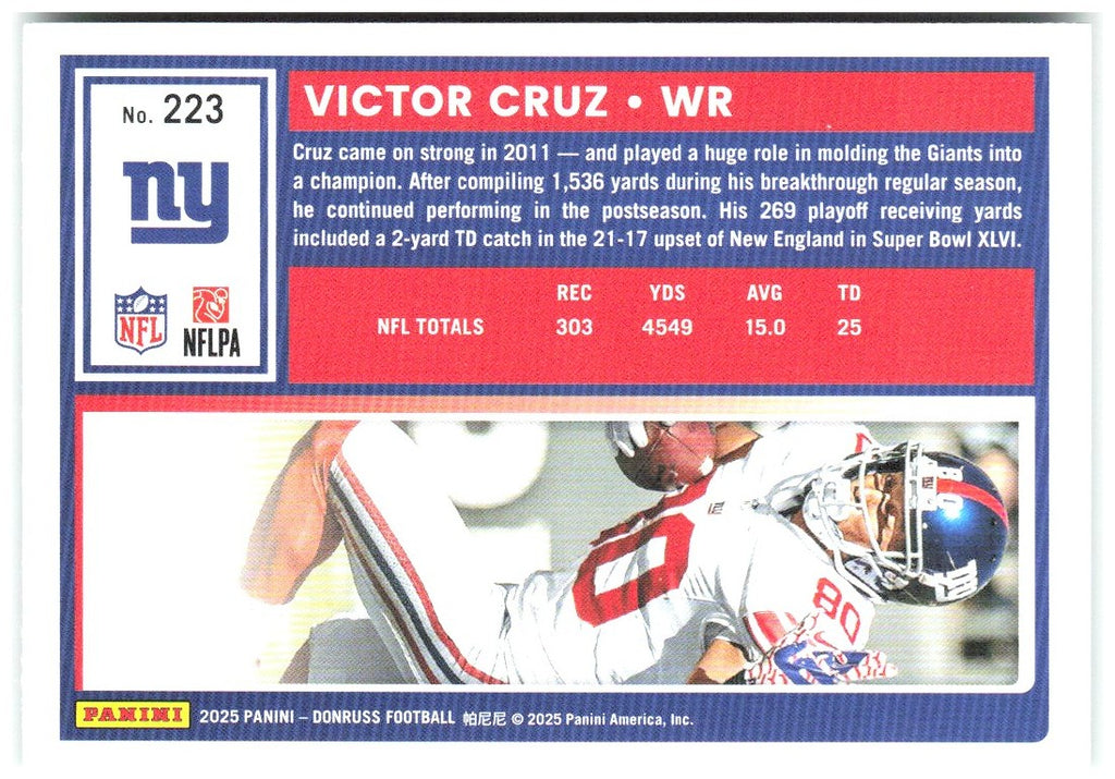 Victor Cruz Donruss - Press Proofs Green 223 2025 New York Giants