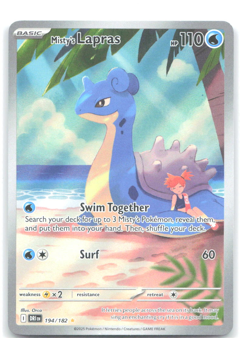 Misty's Lapras Illustration Rare SV10: Destined Rivals 194/182 NM Shin Nagasawa