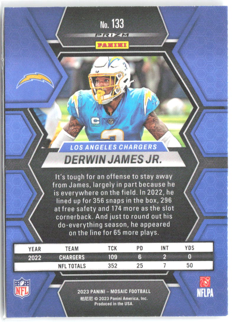 Derwin James Jr. Panini Mosaic - Mosaic 133 2023 Los Angeles Chargers