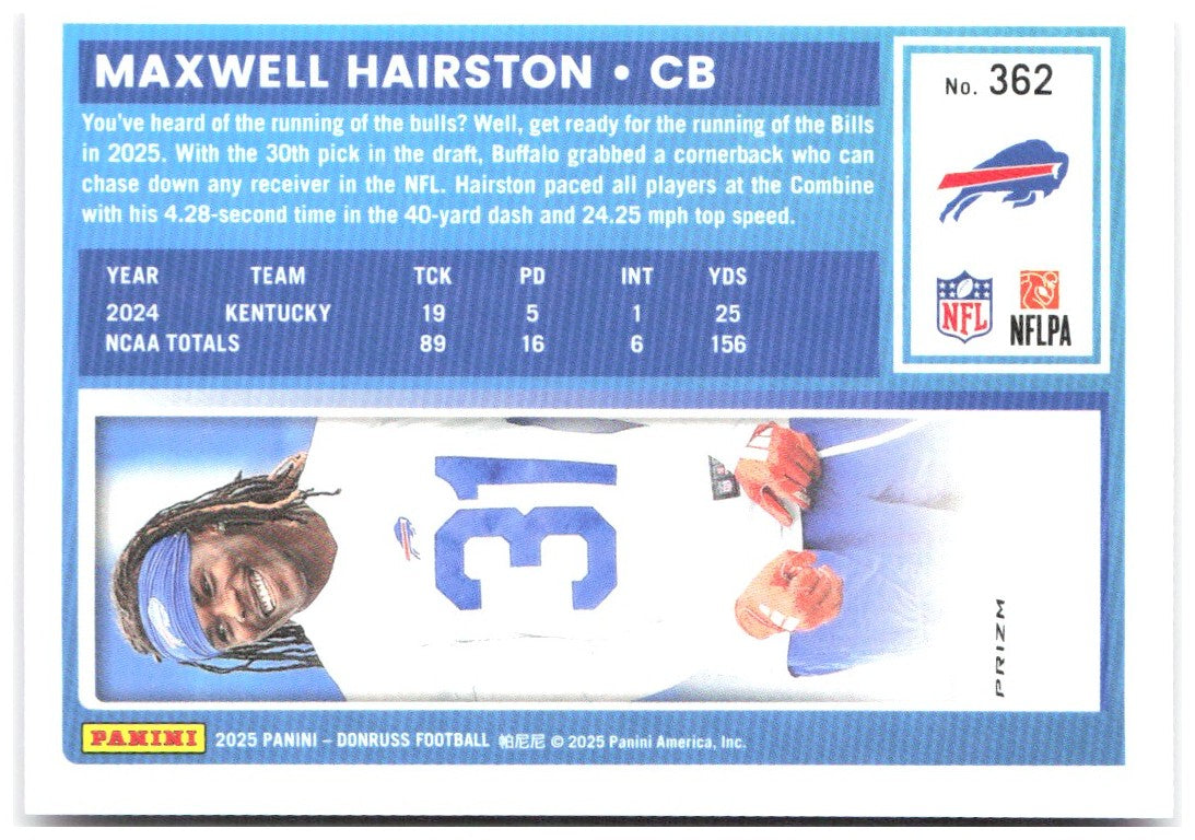 Maxwell Hairston Donruss Optic Rated Rookies Preview Pink 362 2025 Buffalo Bills