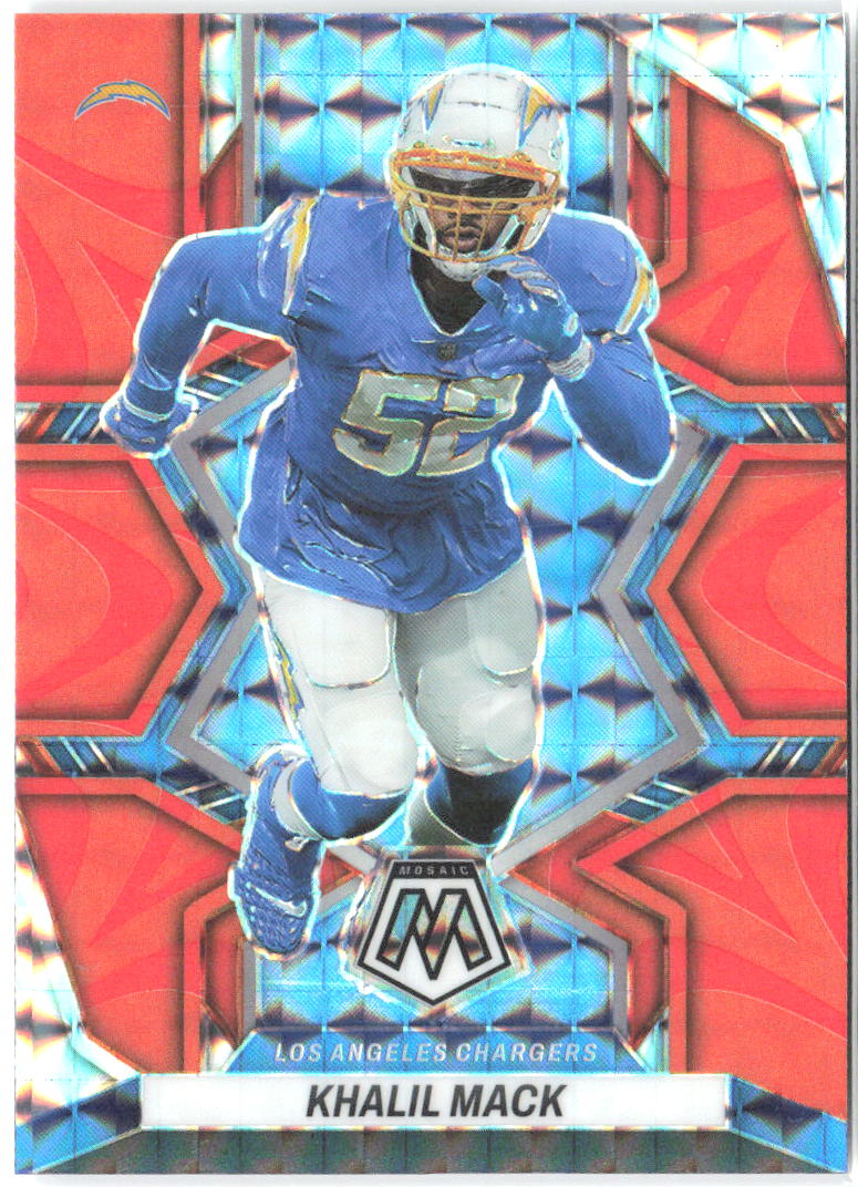 Khalil Mack Panini Mosaic - Mosaic Reactive Orange 203 2022 Los Angeles Chargers
