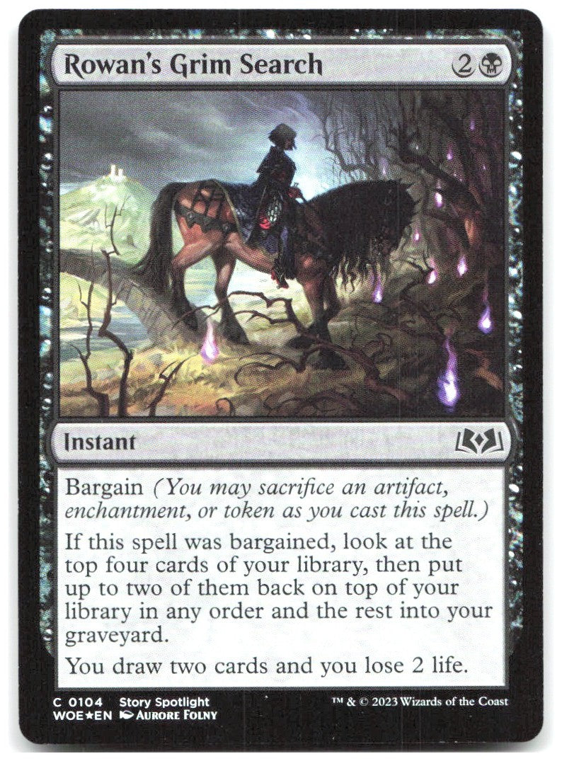 Rowan's Grim Search Foil C Wilds of Eldraine 104 NM Aurore Folny