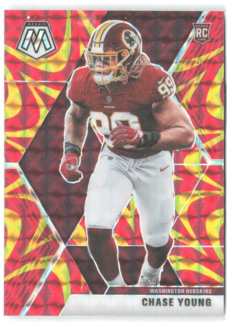 Chase Young Panini Mosaic - Prizm Reactive Gold 202 2020 Washington Redskins