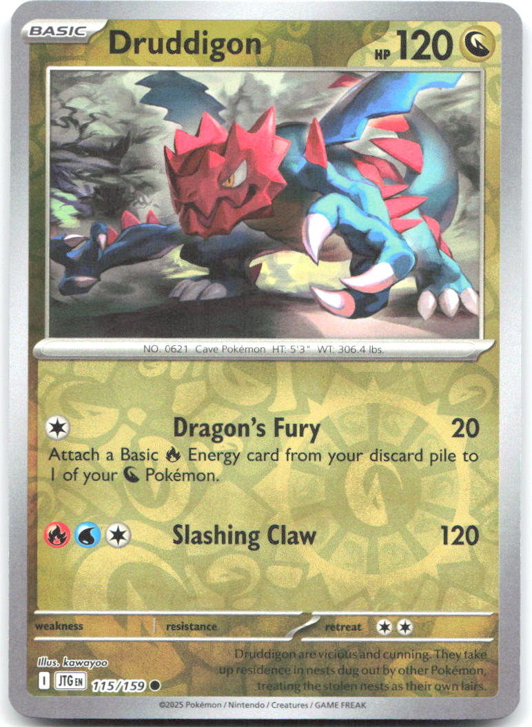 Druddigon Reverse Holo Common SV09 Journey Together 115/159 NM kawayoo