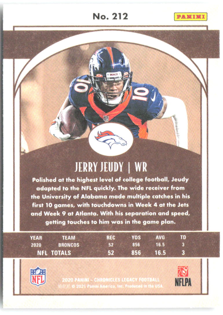 Jerry Jeudy Panini Chronicles - Legacy Update Rookies 212 2020 Denver Broncos