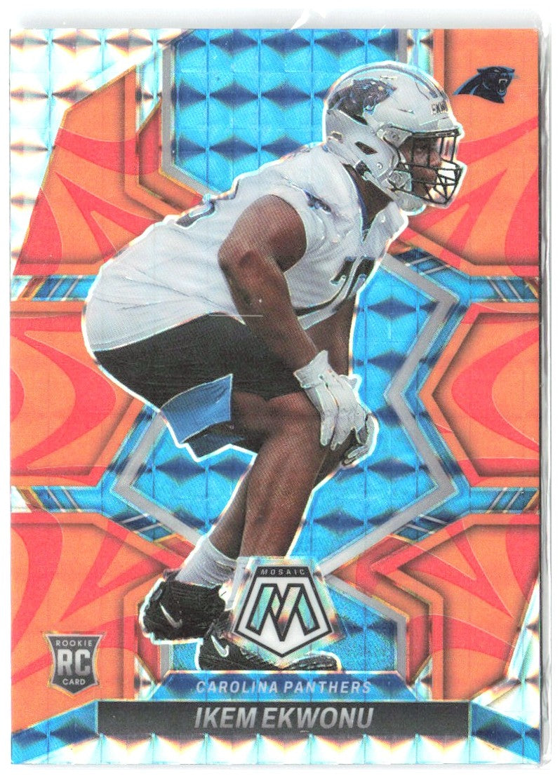 Ikem Ekwonu Panini Mosaic - Mosaic Reactive Orange 369 2022 Carolina Panthers
