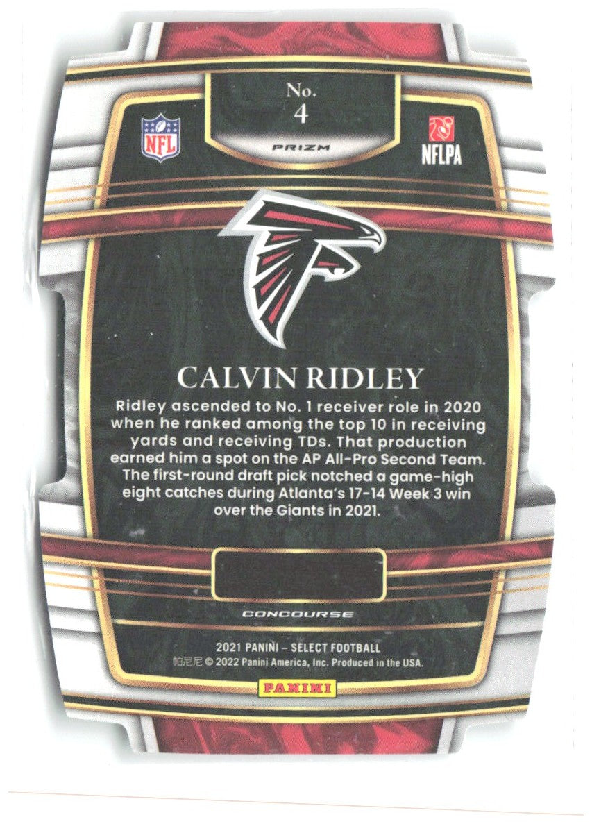 Calvin Ridley Select - Green and Yellow Prizm Die Cut 4 2021 Atlanta Falcons