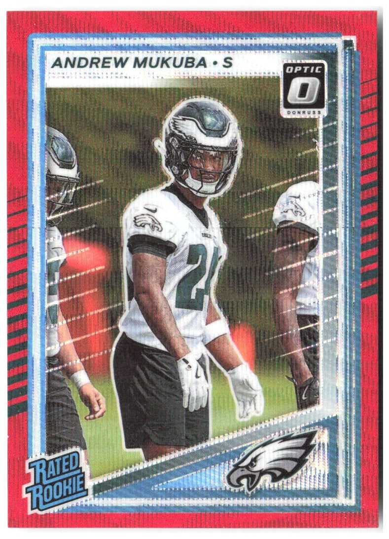 Andrew Mukuba Donruss Optic Rated Rookies Red Wave 380 2025 Philadelphia Eagles