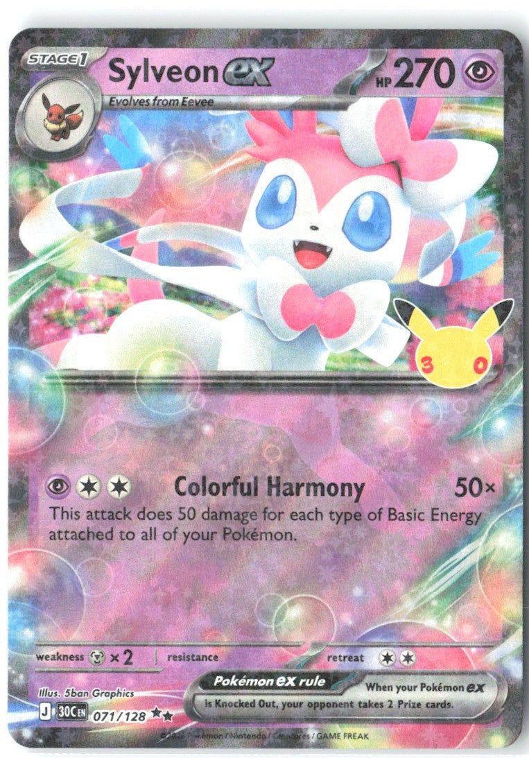 Sylveon ex Double Rare ME 30th Celebration 071/128 NM 5ban Graphics