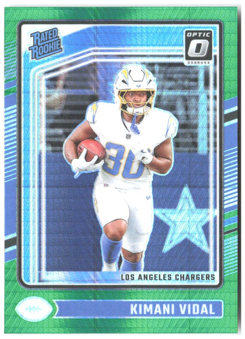 Kimani Vidal Donruss Optic - Green Hyper 262 2024 Los Angeles Chargers