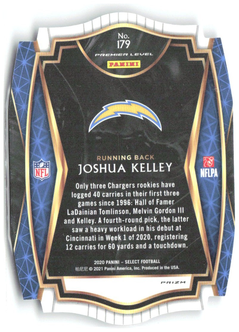 Joshua Kelley Panini Select - Purple Prizm Die Cut 179 2020 Los Angeles Chargers
