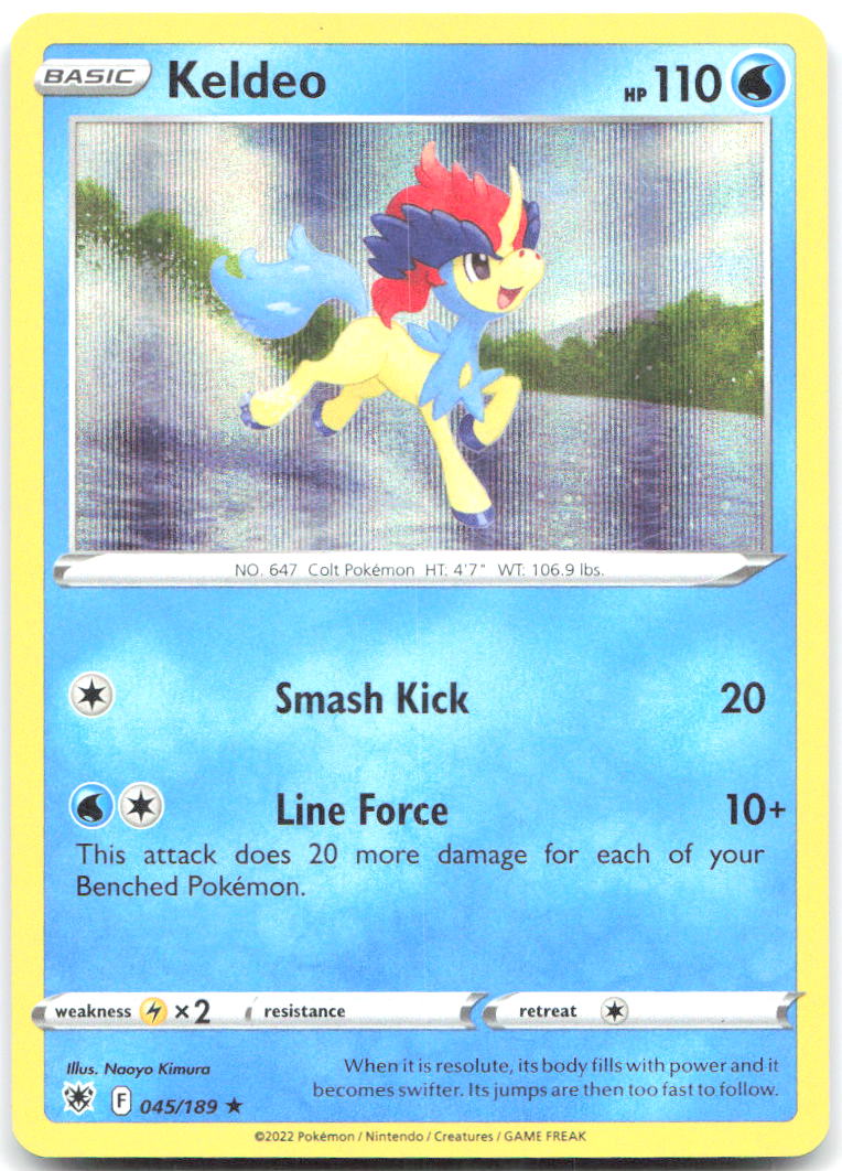Keldeo Holo Rare SWSH10: Astral Radiance 045/189 NM Naoyo Kimura