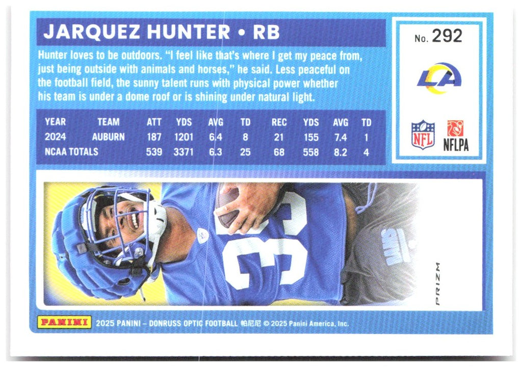 Jarquez Hunter Donruss Optic - Pink 292 2025 Los Angeles Rams